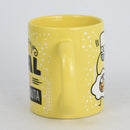 Caneca amarela do Consórcio "Saia e desfrute"